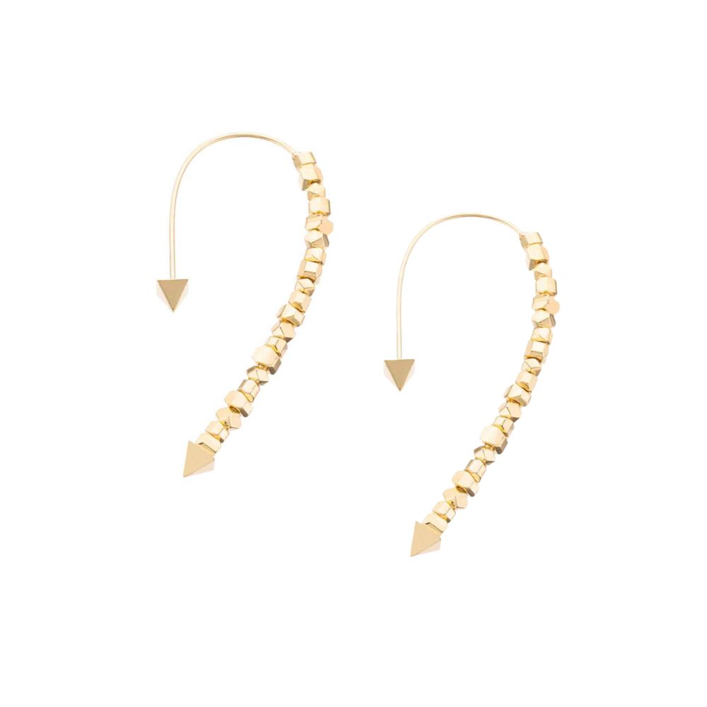 Peruffo 18k Yellow Gold Rock Mixed Shape Dagger Threader Earrings